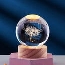 Crystal Ball 3D Inner Carved Solar System Glowing Night Lights Warm Bedside Light Festival And Kid Gift Night Lamp