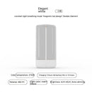 The New LED Camping Light, a white cylindrical lamp with a flexible filament, offers 6-16 hours use after a quick Type-C recharge. It features an elegant design, warm yellow glow, 2700K color temperature, and is made of durable ABS PC material against a plain background.