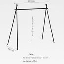 The Outdoor Camping Aluminum Alloy Large Foldable Portable Clothes Drying Rack features a black aluminum tripod stand with a 101 cm horizontal bar at 100 cm height, legs angled at 60 cm width, and tube diameters of 2 cm and 1.3 cm. Perfect for camping trips.