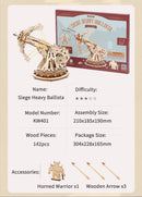 Robotime ROKR Siege Heavy Ballista 3D Wooden Puzzle War Game Assembly Toys Gifts for Children Boys Kids KW401