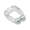The Silicone Magnetic Anti Snore Stop Snoring Nose Clip is a transparent, U-shaped plastic device with rounded ends serving as a sleep aid and sleep apnea device.