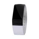 The Smart Bracelet Bluetooth Smartband is a modern fitness companion with a rectangular black screen and a white strap, featuring a built-in pedometer and two buttons beneath the screen for a sleek, minimalist design.