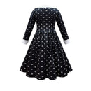 Wednesday Addams Dress Black Dresses for Girls Long Sleeve Princess Costume Halloween School Day Casual Outfit