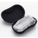 A black open hard-shell zippered case on a reflective white surface reveals a 2.1X Diopter 3 Foldable 300 Degrees MaxTV Binocular TV Screen, partially seen through its bubble wrap, for distance viewing.