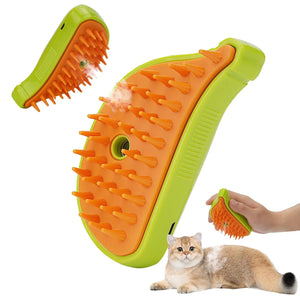 3-in-1 Pet Steam Grooming Brush — Spray Massage & Hair Removal Comb