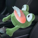Car Multifunctional Armrest Box Tissue Box Cartoon Plush Cute Car Seat Back Hanging Tissue Box Car Supplies
