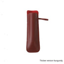 Burgundy leather case with a loop handle displayed vertically on a white backdrop. Text reads Thicker version—burgundy, highlighting the elegance of the high-quality Color Self-opening Umbrella Color Matching Leather Case.