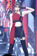 Costume Red Irregular Sloping Shoulder Suit Playing Song Suit