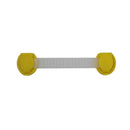The Door Lock Safety Lock for Childrens Anti-Opening Door is a non-toxic, yellow child safety lock with round ends and a white flexible strap. Its perfect for securing cabinets or drawers, ensuring safety, and preventing childrens easy access to potentially harmful areas.