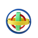 The Fingertip Gyro Creative Leisure Inertia Rotation is a multicolored stress-relief gadget with interlocking rings. A blue ring encloses yellow, green, and a red center. Designed for inertia rotation, the rings overlap perpendicularly to boost hand-eye coordination.