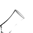 A smooth black curve with a metallic reflective oval top, set against a plain white background, reminiscent of an abstract spoon or microphone, crafted from high borosilicate glass for the Glass Kettle Heat-resistant Cool Kettle Household Cold Kettle.