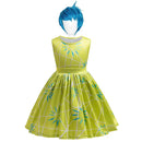 Halloween Inside Out Riley Disgust Joy Dress Girls Cartoon Movie Role Playing Costume Kid 3D Print Fantasy Outfits Disguise Sets
