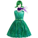 Halloween Inside Out Riley Disgust Joy Dress Girls Cartoon Movie Role Playing Costume Kid 3D Print Fantasy Outfits Disguise Sets