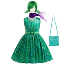 Halloween Inside Out Riley Disgust Joy Dress Girls Cartoon Movie Role Playing Costume Kid 3D Print Fantasy Outfits Disguise Sets
