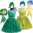 Halloween Inside Out Riley Disgust Joy Dress Girls Cartoon Movie Role Playing Costume Kid 3D Print Fantasy Outfits Disguise Sets