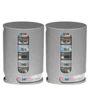 The Mini Pill Storage Pill Box is a portable weekly organizer with two cylindrical compartments featuring see-through slots labeled by day, ensuring you wont miss a dose.