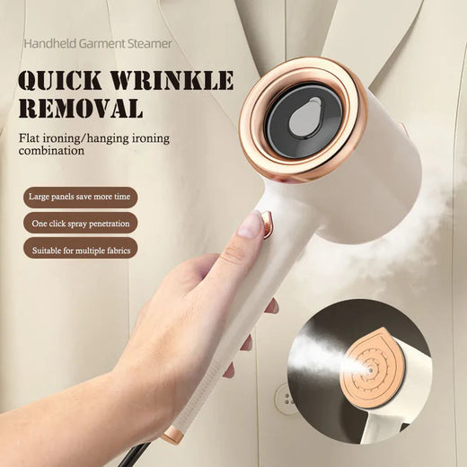 Portable Handheld Garment Steamer — Mini Fabric Steam Iron for Travel