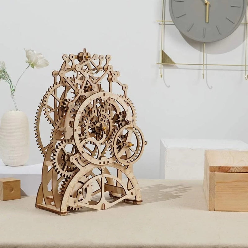 Robotime Rokr Pendulum Clock 170 Pcs 3D Wooden Puzzle Toys Building Block Kits Assembly Gifts For Children Adults