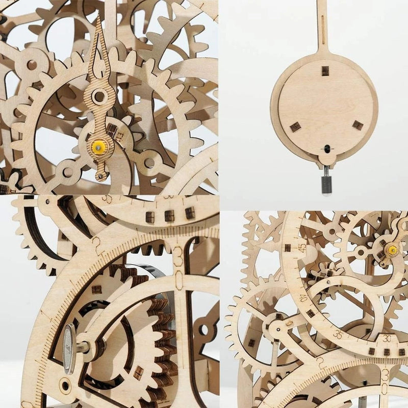 Robotime Rokr Pendulum Clock 170 Pcs 3D Wooden Puzzle Toys Building Block Kits Assembly Gifts For Children Adults