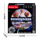 The Rotating Puzzle Decompression 3D Educational Toy, featuring a colorful hot air balloon design, measures 14.5 cm in height and width, with a depth of 1.5 cm. It enhances fine motor skills and is perfect for ages 3 and up.