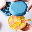 Silicone hexagon mold with 12 cavities for DIY treats | 3D ice cube and popsicle maker for home use | Reusable BPA-free silicone mold with lid | Hexagon-shaped ice mold perfect for parties | Flexible popsicle mold for easy release | Ice cream mold with storage box lid | Multi-use silicone tray for ice, chocolate, and snacks | Fun geometric mold for creative frozen desserts | Non-stick silicone popsicle maker for kids and adults | Dishwasher-safe silicone mold for ice and treats