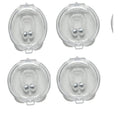 Four silicone magnetic anti-snore nose clips, each with a U-shaped design and metallic balls, are arranged in a 2x2 grid on a white background.