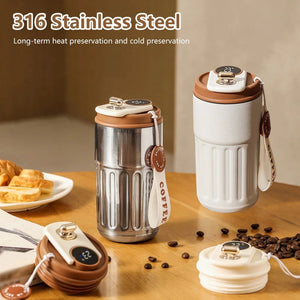 Smart Digital Thermal Bottle — LED Temperature Display, 450ml Vacuum Flask