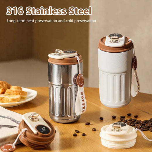 Smart Digital Thermal Bottle — LED Temperature Display, 450ml Vacuum Flask