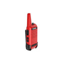 The TIENGU Professional Wireless Handheld Intercom Radio is red with TIENGU branding, a black base, side buttons, and a built-in antenna. It includes an LED flashlight for convenience in low-light conditions.