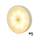 Usb Rechargeable Motion Sensor Light Round Wireless LED Puck Light Kichen Cabinet Lighting Motion Sensor Lamp Night Light