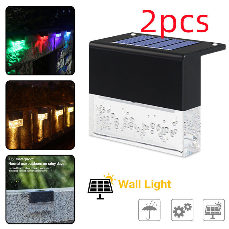 Colorful RGB solar LED light for outdoor steps and fences | Waterproof solar fence light with dusk-to-dawn sensor | Decorative LED step light with multi-color glow | Solar-powered RGB lighting for garden and patio use | Weatherproof outdoor light for decks and walls | Fence-mounted LED light with color-changing effects | Easy-install solar step light with vibrant illumination | Energy-saving solar LED for outdoor safety lighting | Durable RGB fence light for night-time ambiance | Multi-color solar LED lamp 
