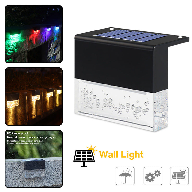 Colorful RGB solar LED light for outdoor steps and fences | Waterproof solar fence light with dusk-to-dawn sensor | Decorative LED step light with multi-color glow | Solar-powered RGB lighting for garden and patio use | Weatherproof outdoor light for decks and walls | Fence-mounted LED light with color-changing effects | Easy-install solar step light with vibrant illumination | Energy-saving solar LED for outdoor safety lighting | Durable RGB fence light for night-time ambiance | Multi-color solar LED lamp 