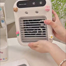 Portable air conditioner and air cooler fan with water cooling, ideal for room, office, and car use